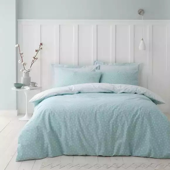 Dunelm Florrie Ditsy Mineral Duvet Cover And Pillowcase Set
