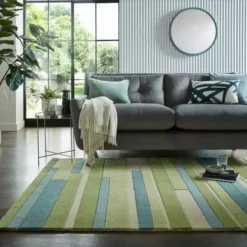 Dunelm Block Stripes Wool Rug