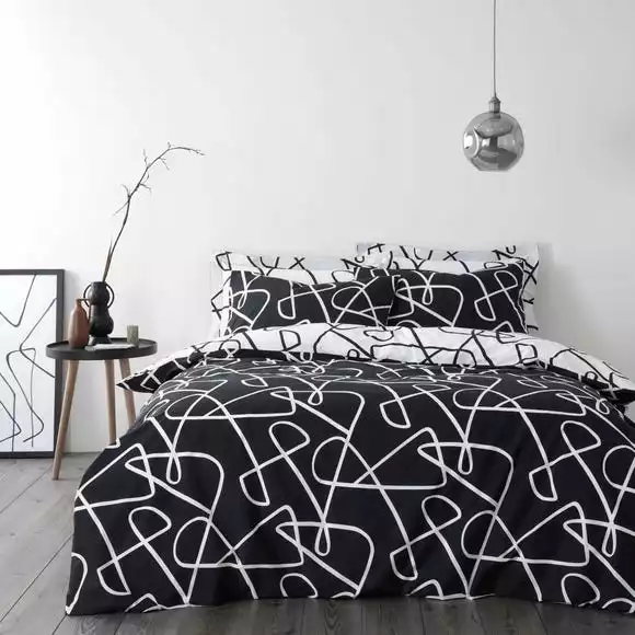 Dunelm Mono Curves Duvet Cover And Pillowcase Set - Image 2