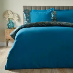 Dunelm Inga Peacock Duvet Cover And Pillowcase Set