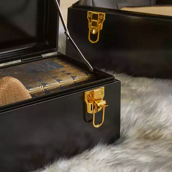 Dunelm Set Of 2 Black Metal Trunk - Image 2