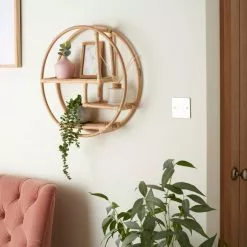 Dunelm Round Cane Wall Shelf