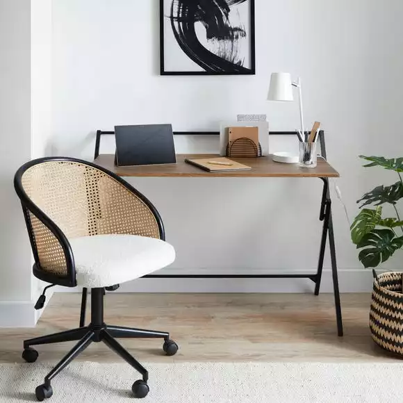 Dunelm Evelyn Rustic Wood Effect Wide Folding Desk - Image 2