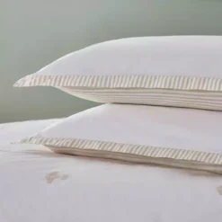 Dorma Bee Embroidery 100% Cotton Oxford Pillowcase Pair