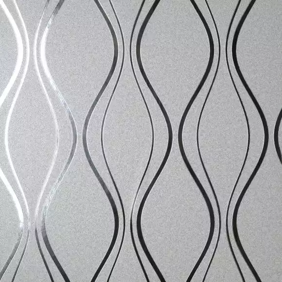 Platinum Rosco Foil Wave Silver Wallpaper - Image 4
