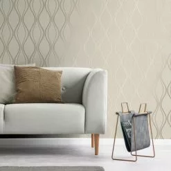 Platinum Rosco Foil Wave Gold Wallpaper