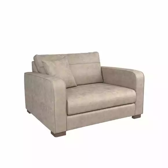 Dunelm Carson Antique Faux Leather Snuggle Chair - Image 3