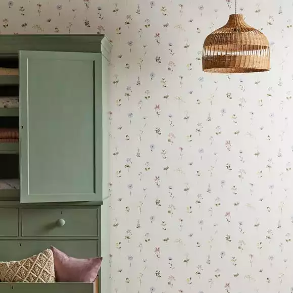 Dunelm Pressed Flowers Wallpaper
