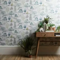 Dunelm Tree Green Wallpaper