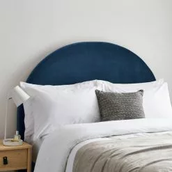 Dunelm Walter Faux Linen Headboard Folkstone Blue