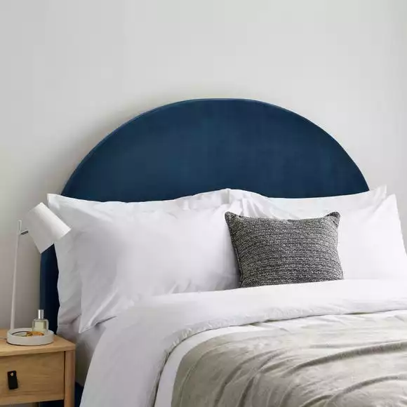 Dunelm Walter Faux Linen Headboard Folkstone Blue