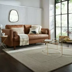 Dunelm Boston Wool Border Square Rug