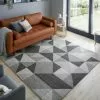 Dunelm Geo Squares Square Rug