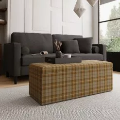 Dunelm Oswald Check Ottoman Storage Bench
