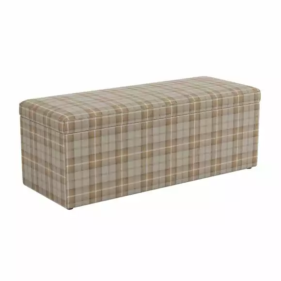 Dunelm Oswald Check Ottoman Storage Bench - Image 2