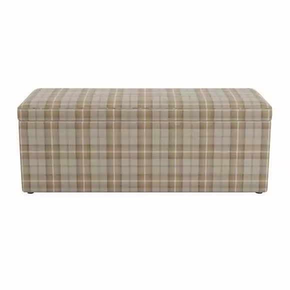 Dunelm Oswald Check Ottoman Storage Bench - Image 3