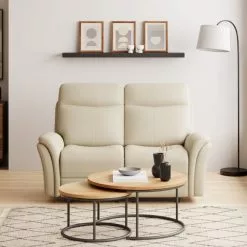 Dunelm Monte Distressed Faux Leather Reclining 2 Seater Sofa