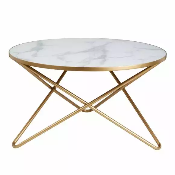 Dunelm Zoey White Marble Effect Coffee Table - Image 3