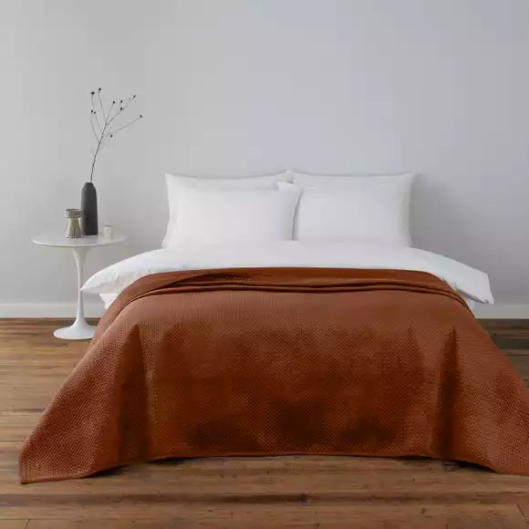 Dunelm Orange Pinsonic Bedspread