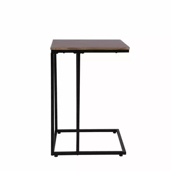 Dunelm Charlie Rustic Wood Effect C-Shaped Side Table - Image 2