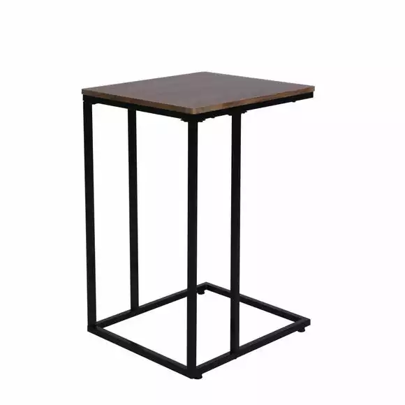 Dunelm Charlie Rustic Wood Effect C-Shaped Side Table - Image 3