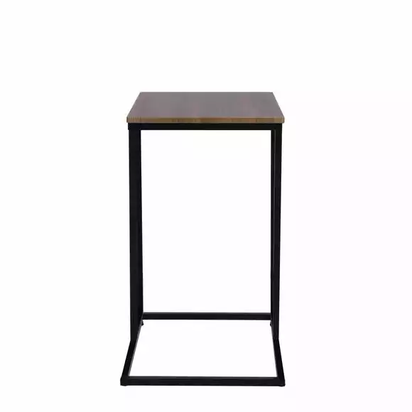 Dunelm Charlie Rustic Wood Effect C-Shaped Side Table - Image 5