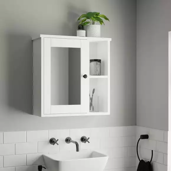 Dunelm Lynton White Compact Bathroom Wall Cabinet