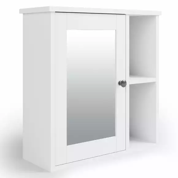 Dunelm Lynton White Compact Bathroom Wall Cabinet - Image 2