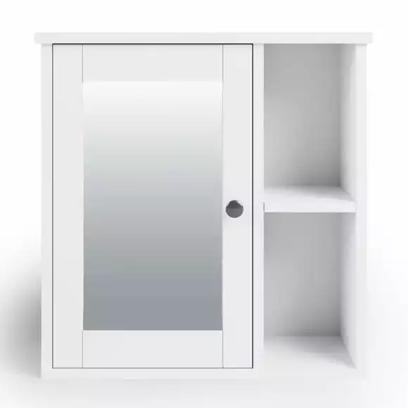 Dunelm Lynton White Compact Bathroom Wall Cabinet - Image 3