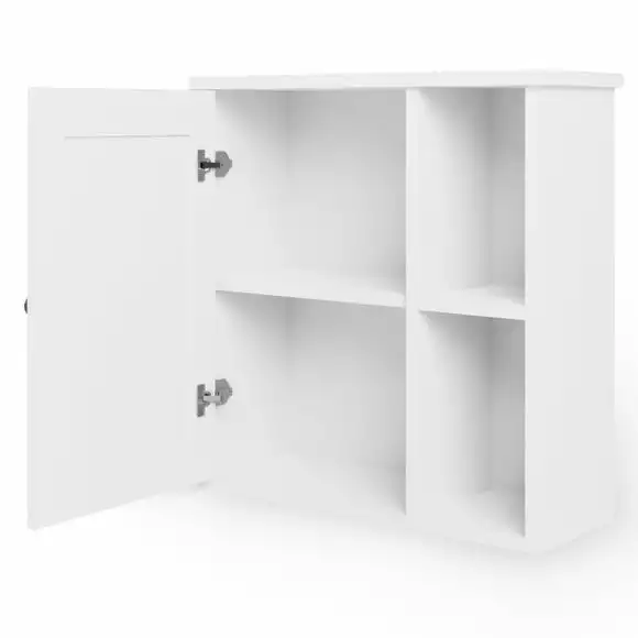 Dunelm Lynton White Compact Bathroom Wall Cabinet - Image 5