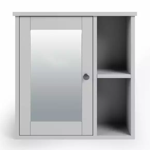 Dunelm Lynton Grey Compact Bathroom Wall Cabinet - Image 3