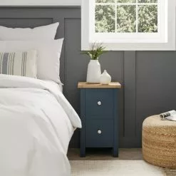 Dunelm Bromley 2 Drawer Slim Bedside Table