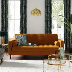 Dunelm Zoe Velvet 3 Seater Sofa