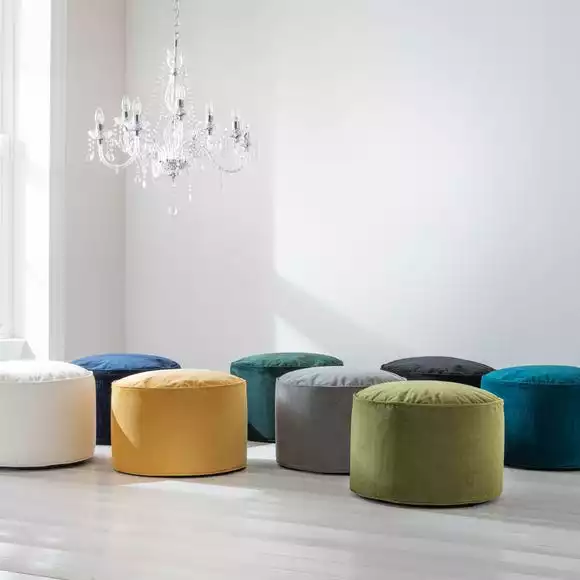 Dunelm Eliza Velvet Pouffe - Image 4