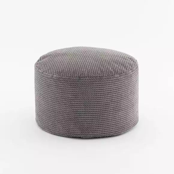 Dunelm Jenson Charcoal Waffle Pouffe - Image 2