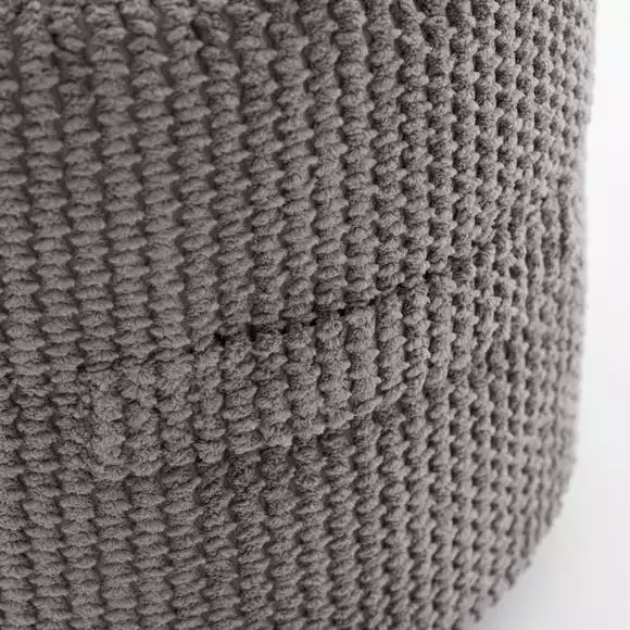 Dunelm Jenson Charcoal Waffle Pouffe - Image 5