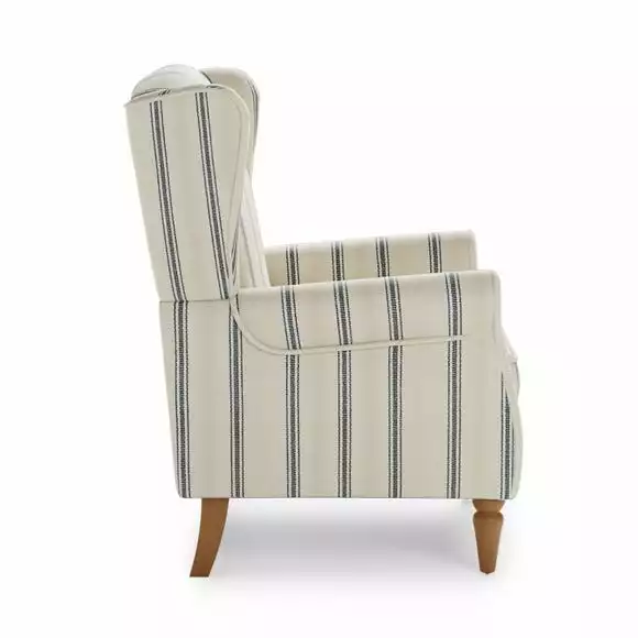 Dunelm Oswald Self Assembly Pinstripe Armchair Folkstone Blue - Image 4
