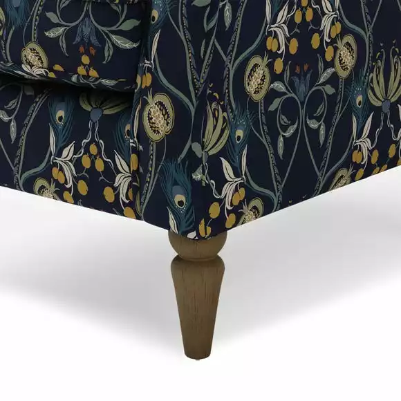 Dunelm Oswald Navy Havisham Print Wingback Armchair - Image 6