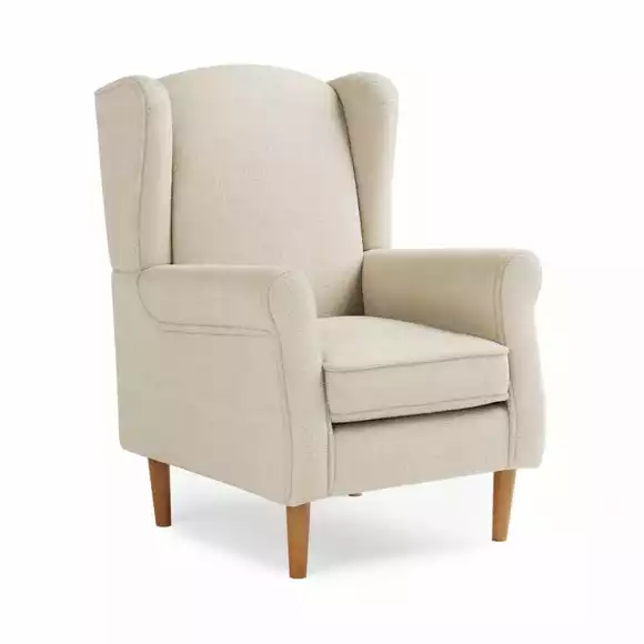 Dunelm Oswald Sandstone Sherpa Wingback Armchair - Image 2
