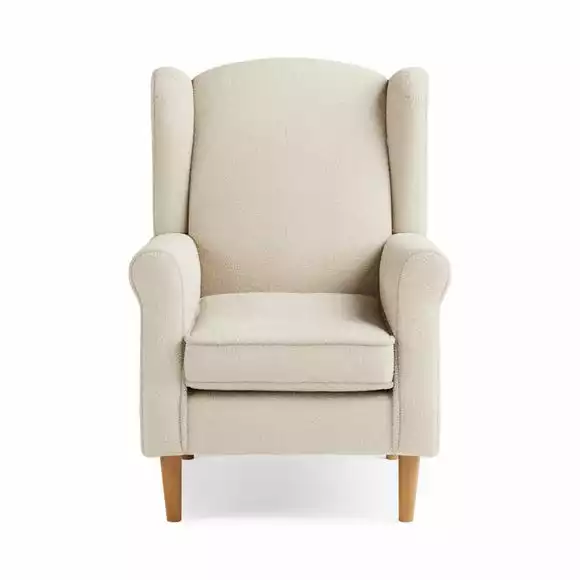Dunelm Oswald Sandstone Sherpa Wingback Armchair - Image 3