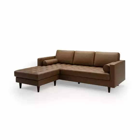 Dunelm Zoe Faux Leather Left Hand Corner Chaise - Image 2