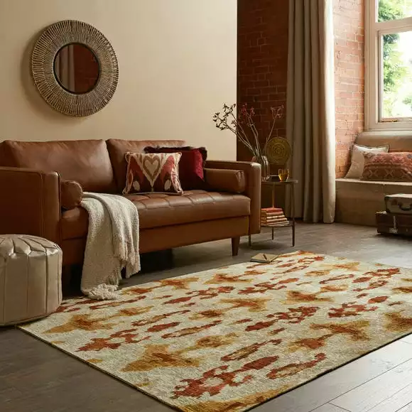 Dunelm Luxe Ikat Chenille Flatweave Rug