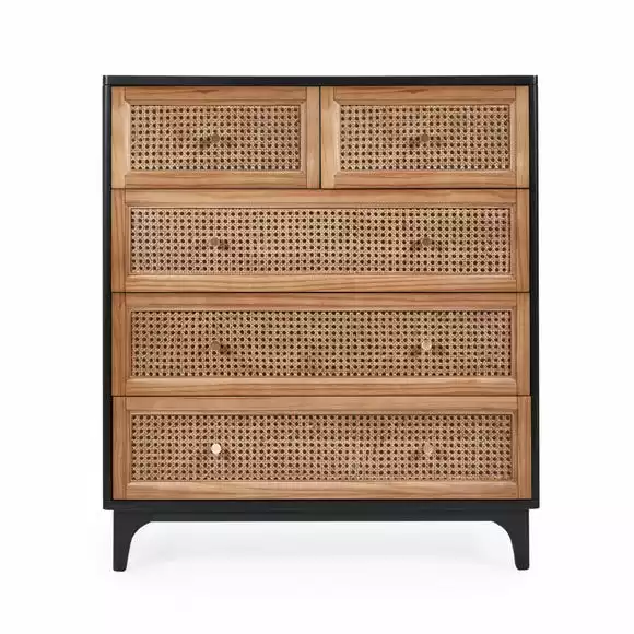 Dunelm Franco 5 Drawer Chest, Black - Image 2