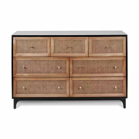 Dunelm Franco 7 Drawer Chest, Black - Image 2