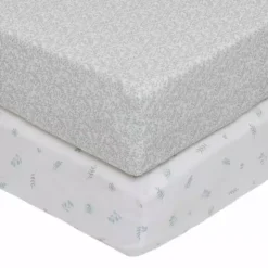 Dunelm Pack Of 2 100% Cotton Eucalyptus Jersey Fitted Sheets