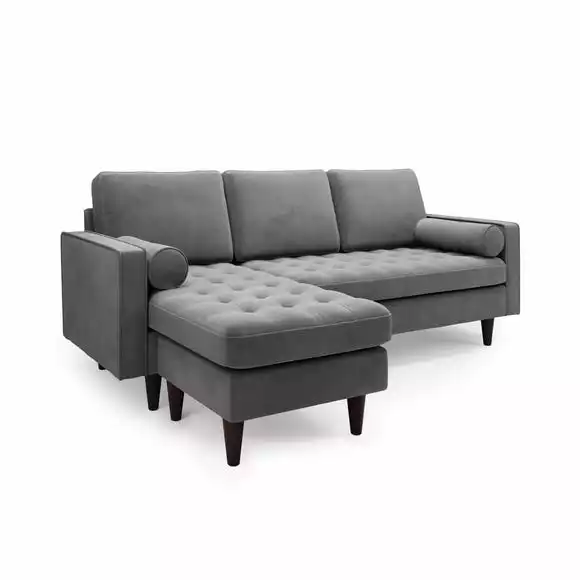 Dunelm Alfie Velvet Corner Chaise - Image 2
