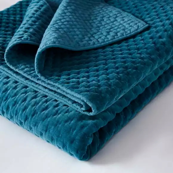 Dorma Purity Teal Genevieve Bedspread - Image 2