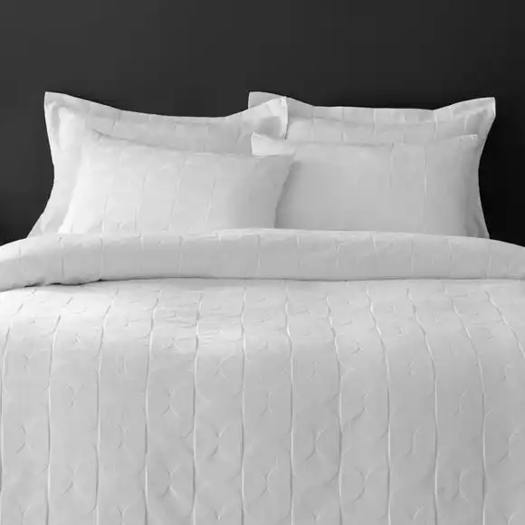 Elements Sten White Jacquard Duvet Cover And Pillowcase Set - Image 2