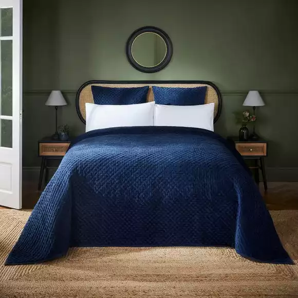 Dorma Purity Navy Genevieve Bedspread