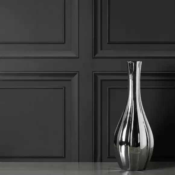 Dunelm Square Panel Black Wallpaper - Image 2